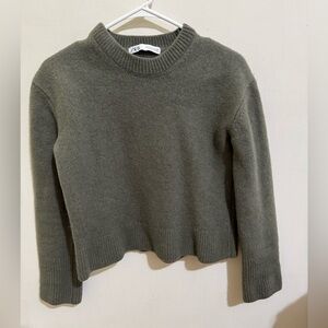 Zara Olive Crew Neck 100% wool